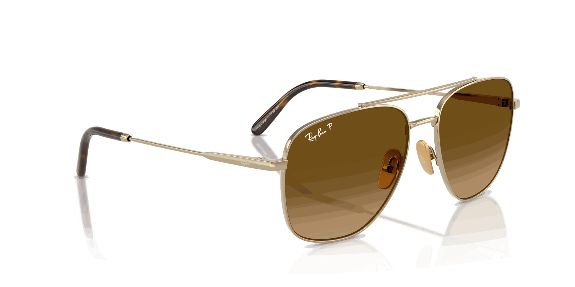 [Brown Gradient Polarized Lenses, Polished Arista Gold Frame]