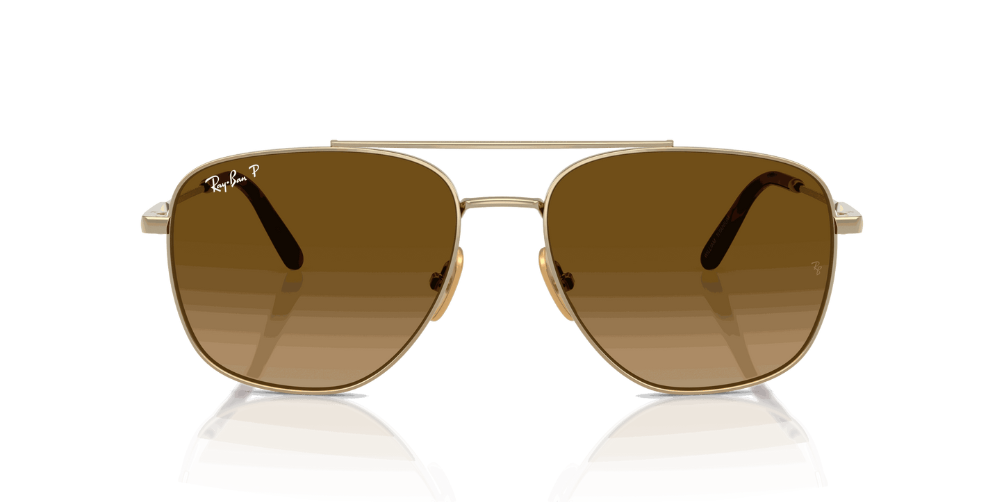 [Brown Gradient Polarized Lenses, Polished Arista Gold Frame]