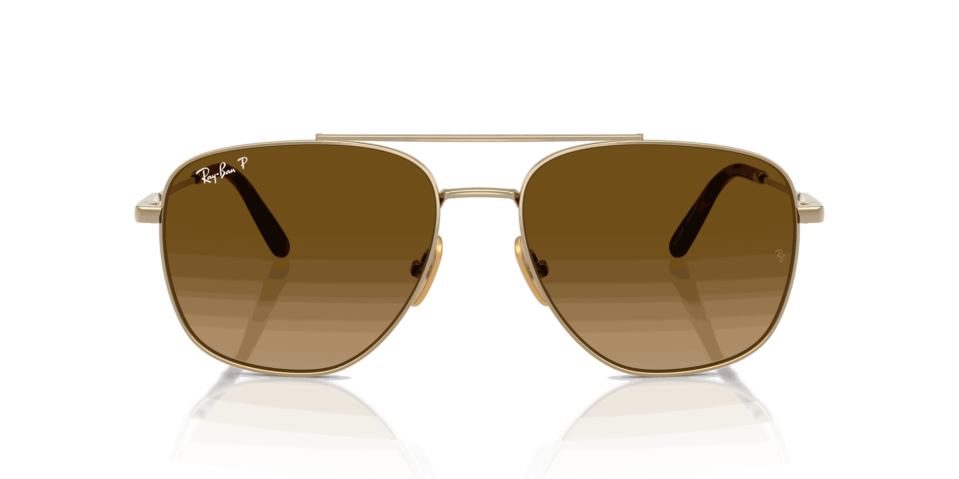 [Brown Gradient Polarized Lenses, Polished Arista Gold Frame]