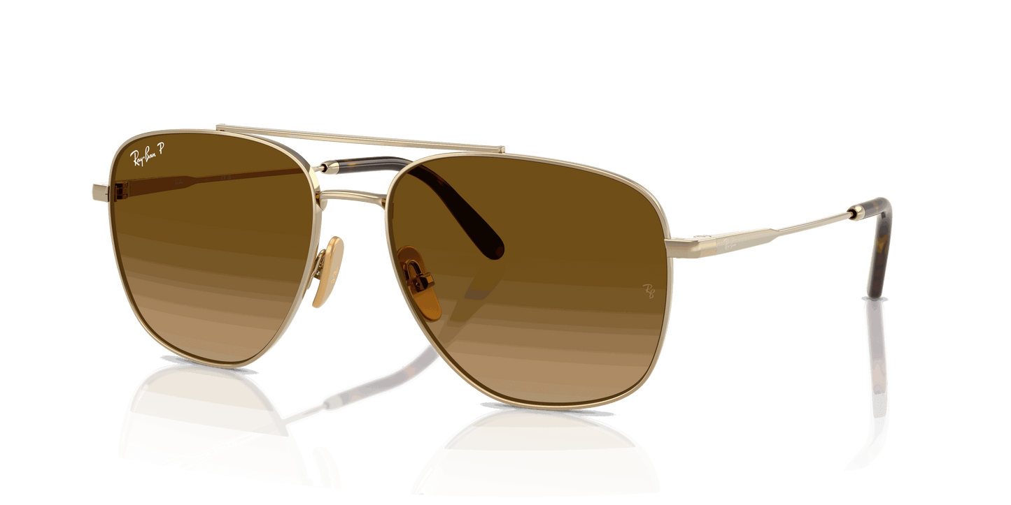 [Brown Gradient Polarized Lenses, Polished Arista Gold Frame]