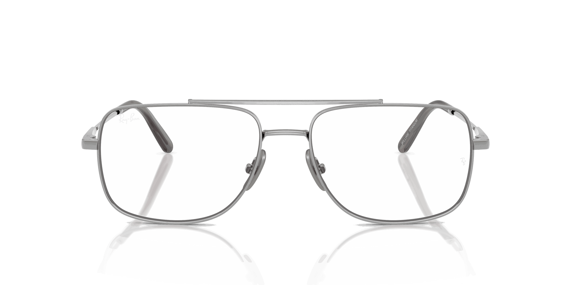 [Clear Lenses, Polished Silver Frame]