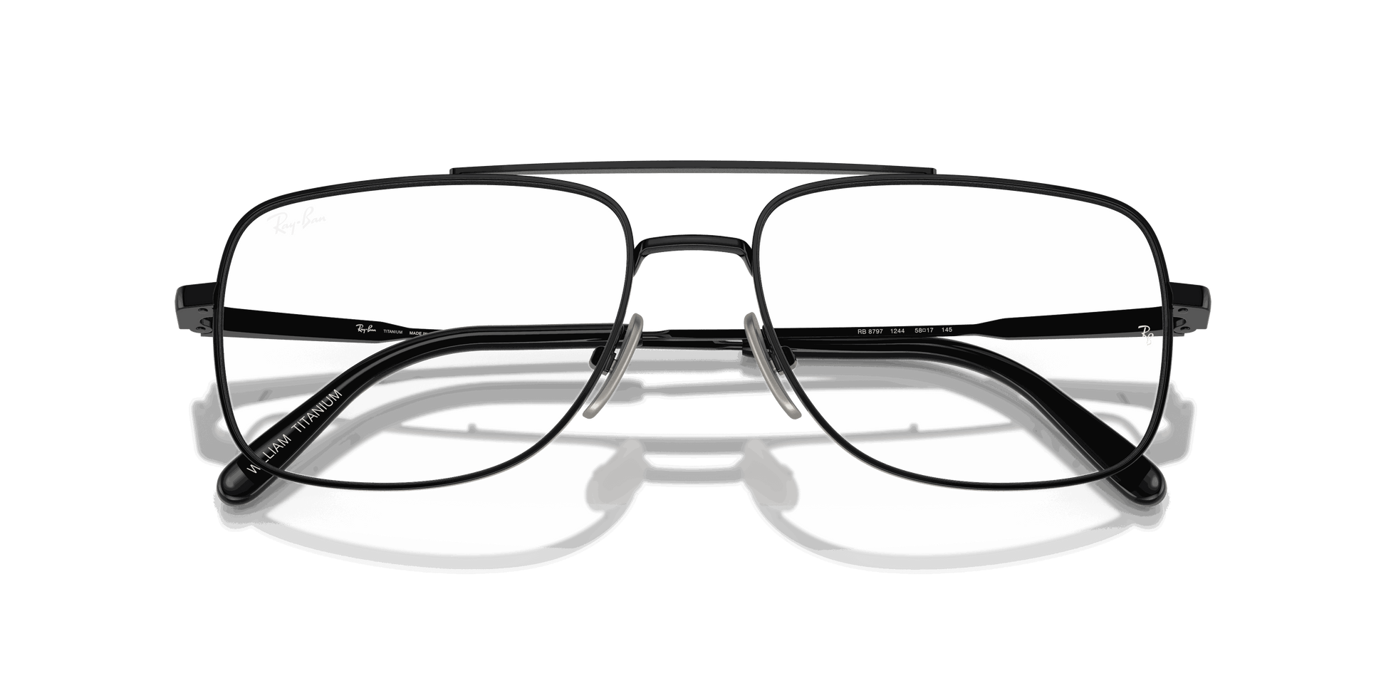 [Clear Lenses, Polished Black Frame]