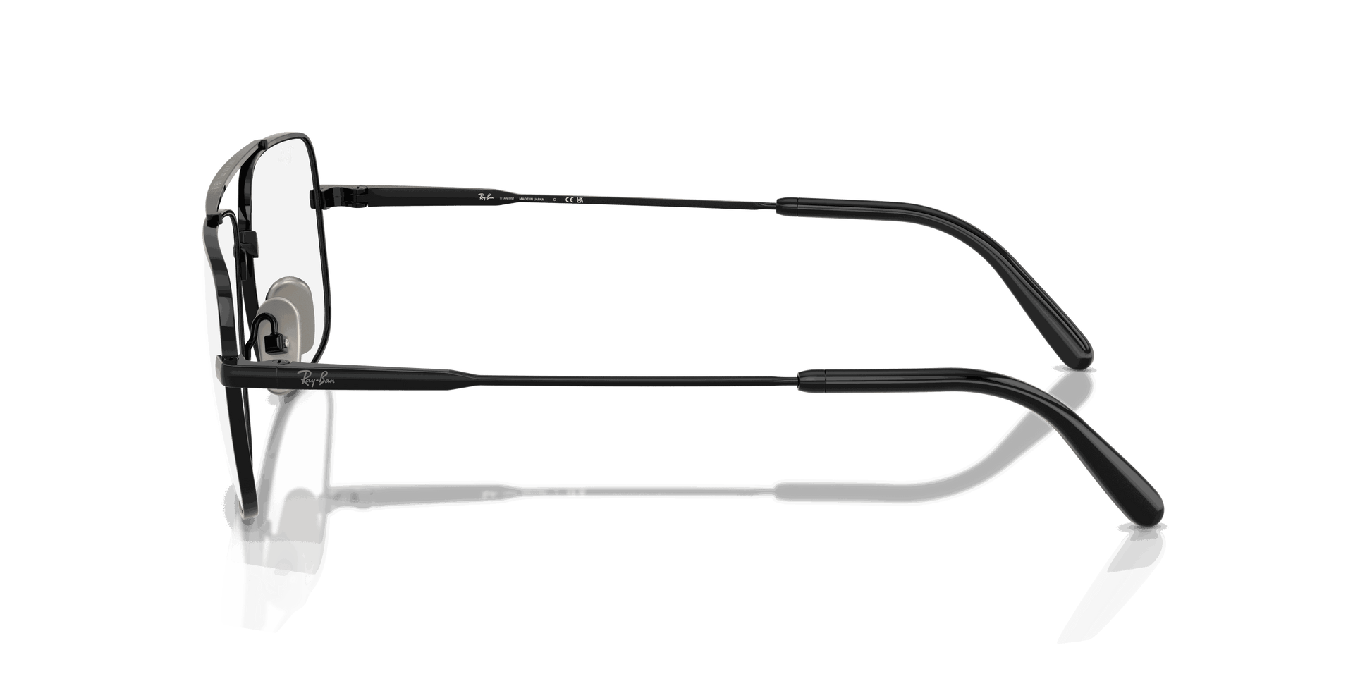 [Clear Lenses, Polished Black Frame]