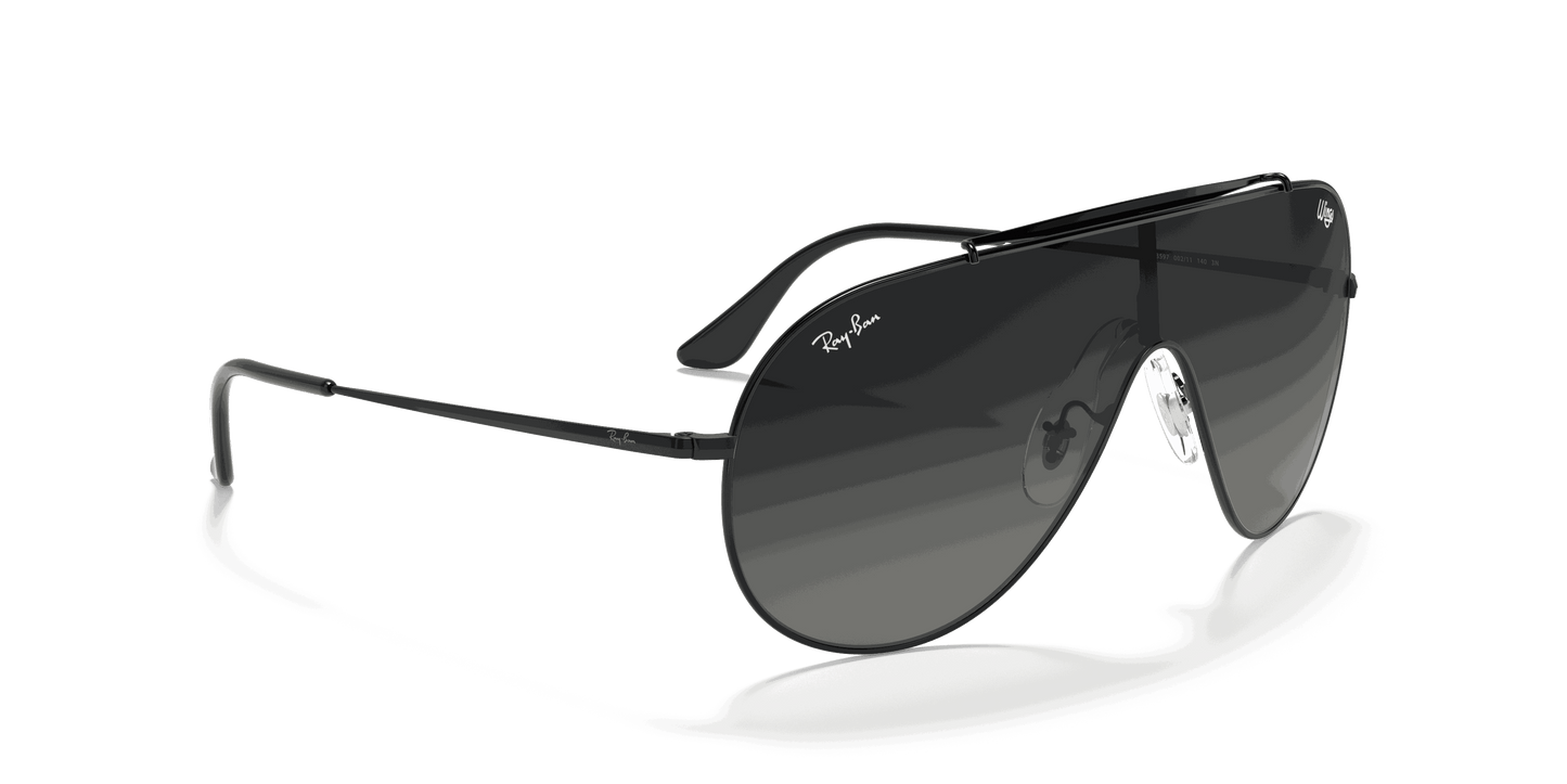 [Grey Gradient Lenses, Polished Black Frame]