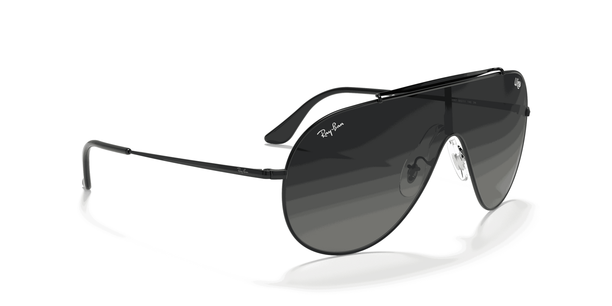 [Grey Gradient Lenses, Polished Black Frame]