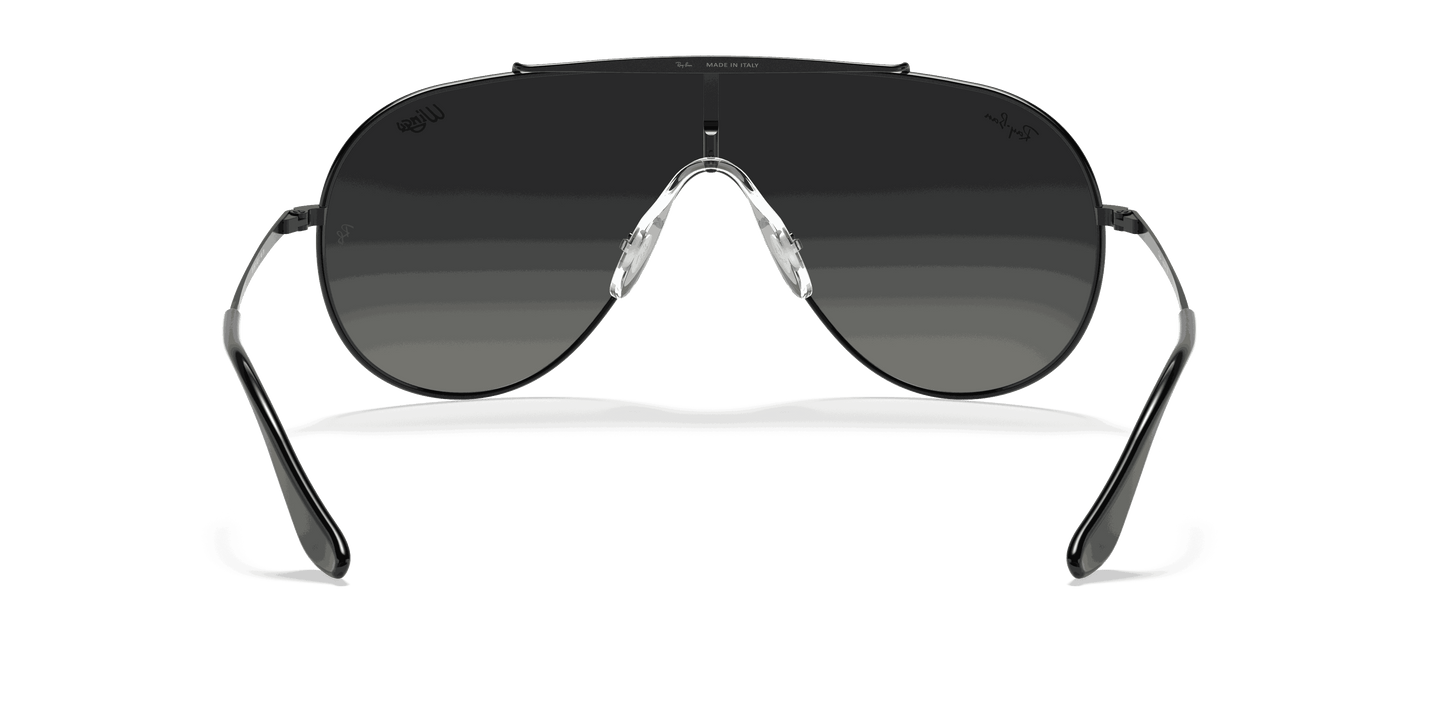 [Grey Gradient Lenses, Polished Black Frame]
