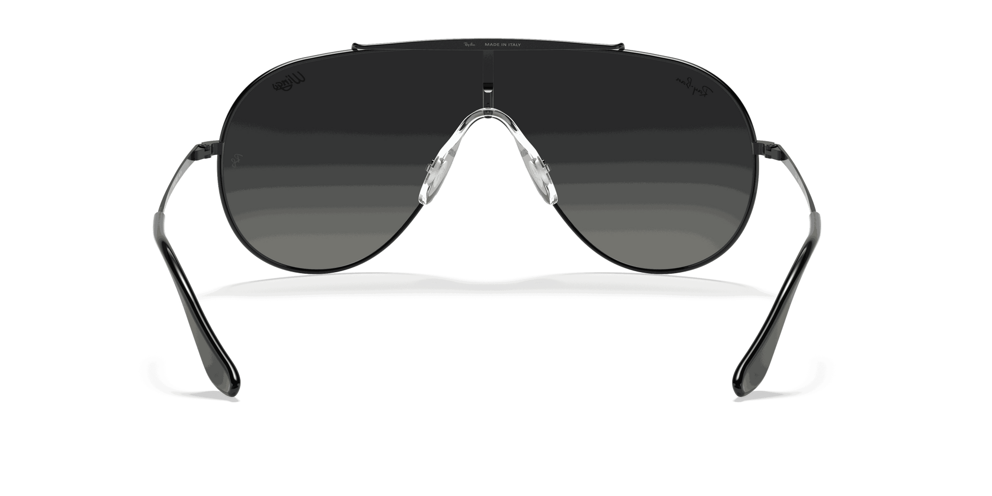 [Grey Gradient Lenses, Polished Black Frame]