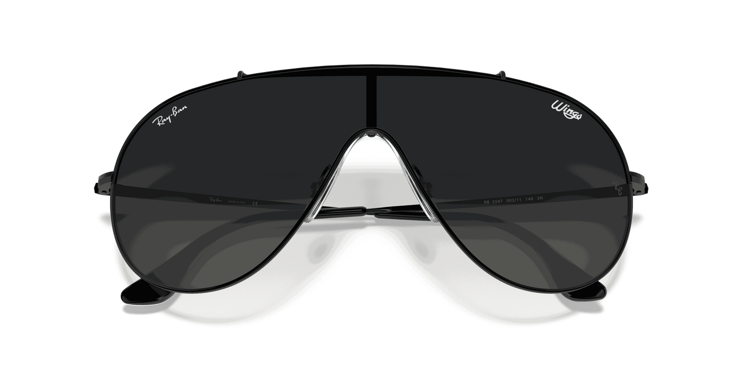 [Grey Gradient Lenses, Polished Black Frame]