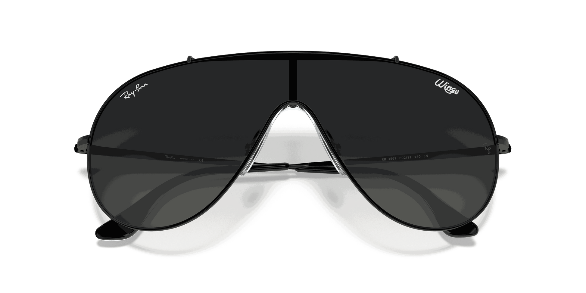 [Grey Gradient Lenses, Polished Black Frame]