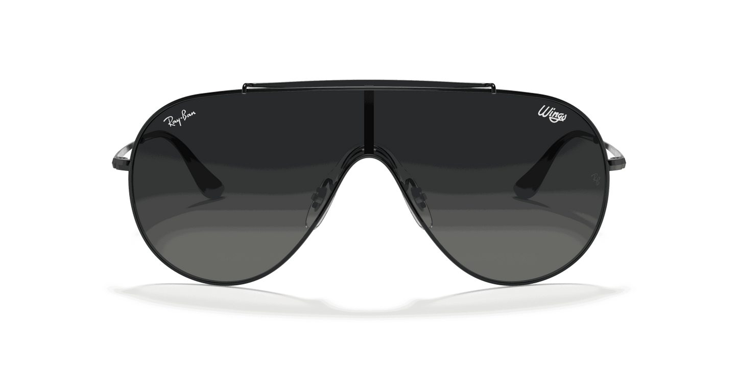 [Grey Gradient Lenses, Polished Black Frame]