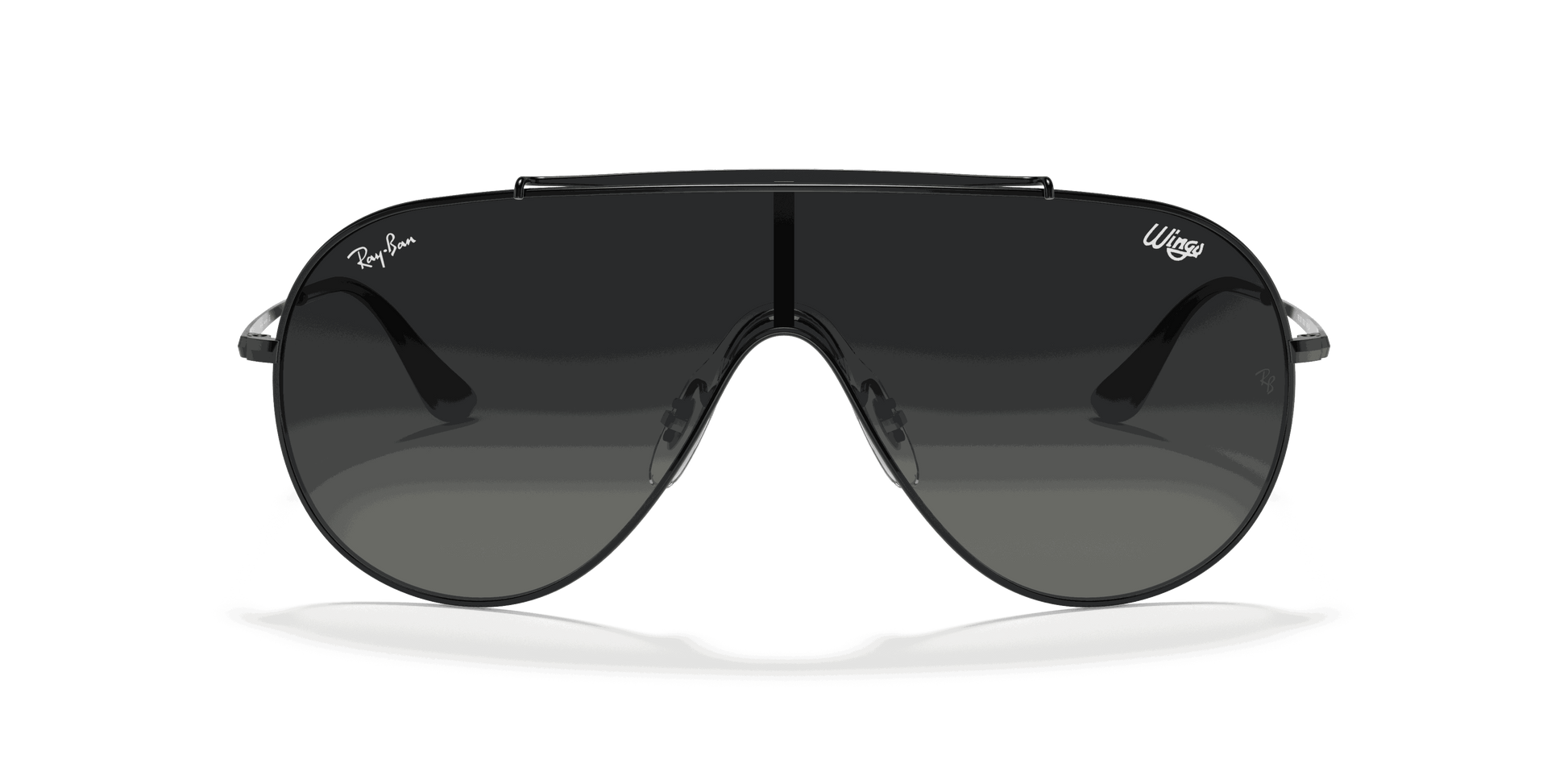 [Grey Gradient Lenses, Polished Black Frame]