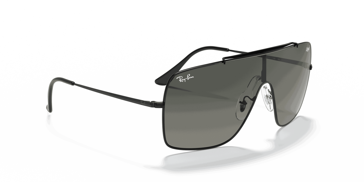 [Grey Gradient Lenses, Polished Black Frame]
