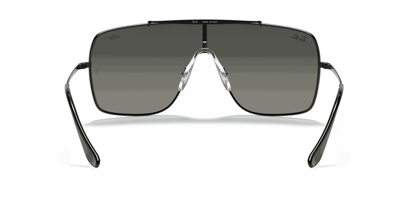 [Grey Gradient Lenses, Polished Black Frame]