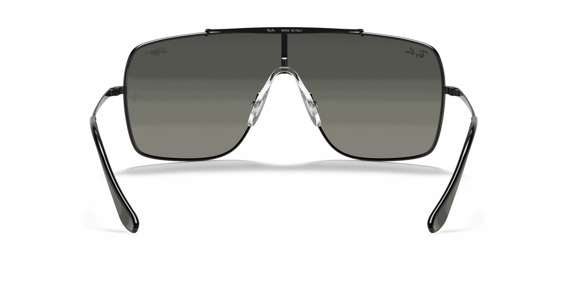 [Grey Gradient Lenses, Polished Black Frame]