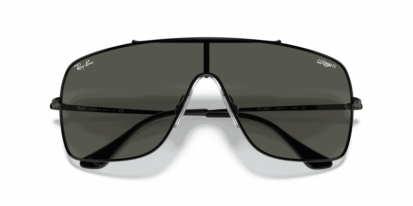 [Grey Gradient Lenses, Polished Black Frame]