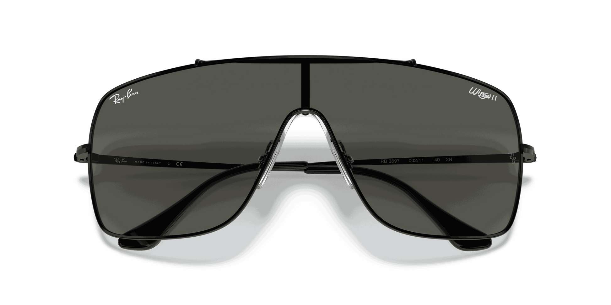[Grey Gradient Lenses, Polished Black Frame]