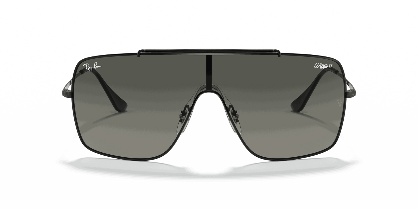 [Grey Gradient Lenses, Polished Black Frame]