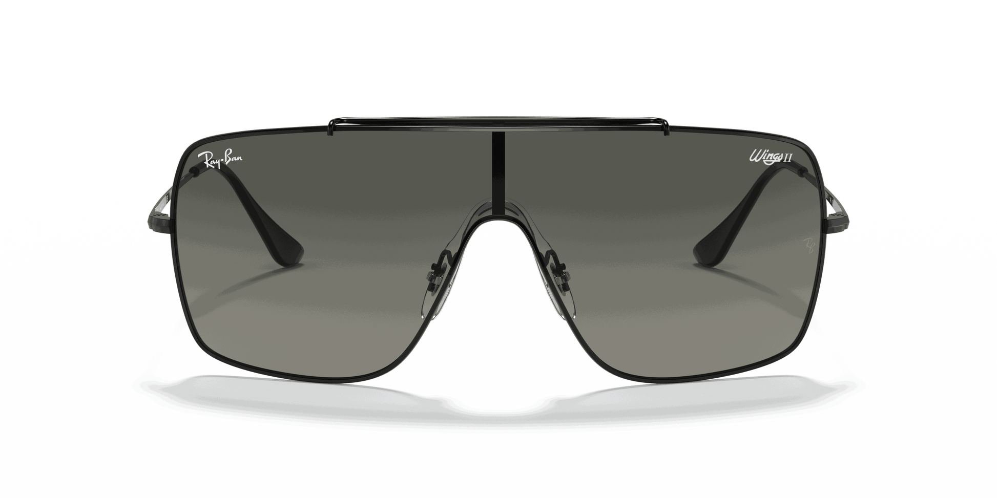 [Grey Gradient Lenses, Polished Black Frame]