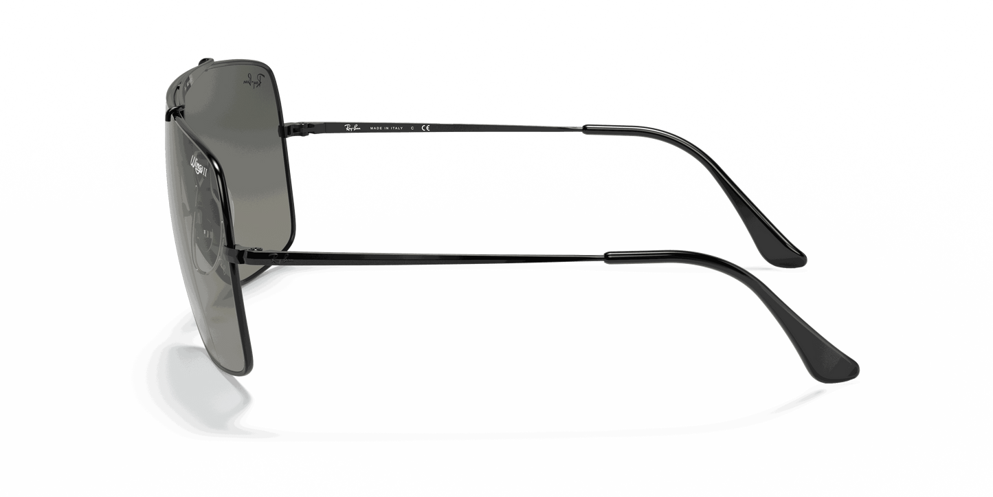 [Grey Gradient Lenses, Polished Black Frame]