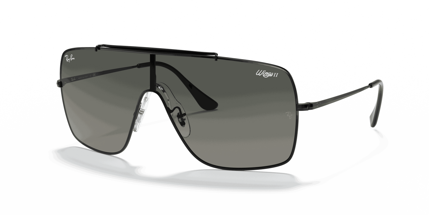 [Grey Gradient Lenses, Polished Black Frame]