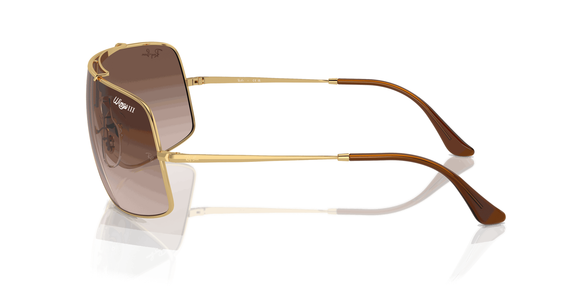 [Brown Lenses, Polished Arista Gold Frame]