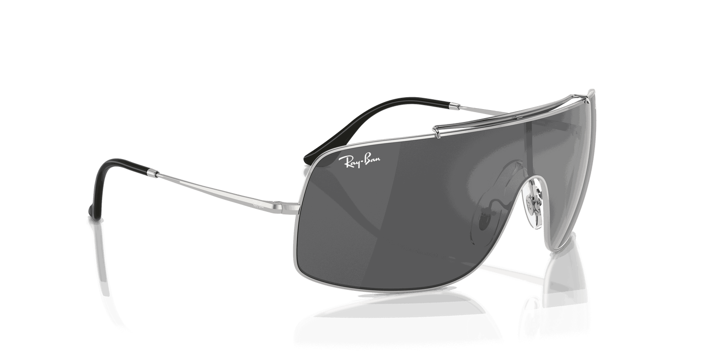 [Grey Lenses, Polished Silver Frame]