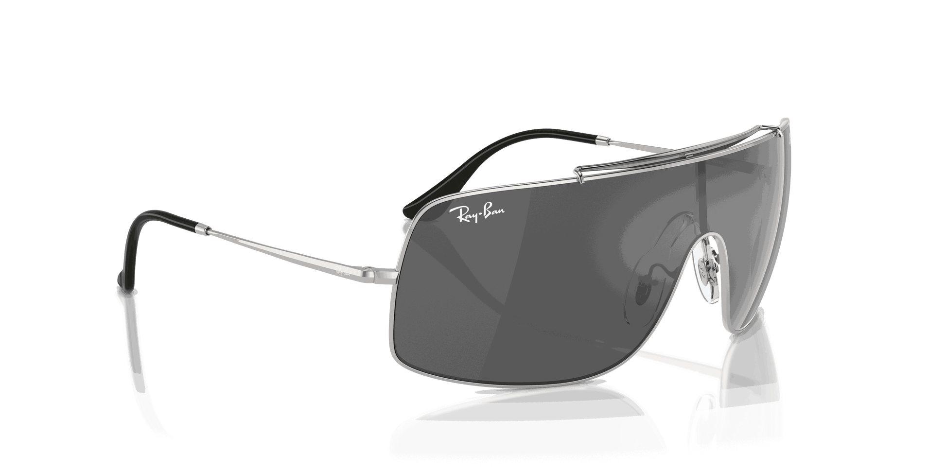 [Grey Lenses, Polished Silver Frame]