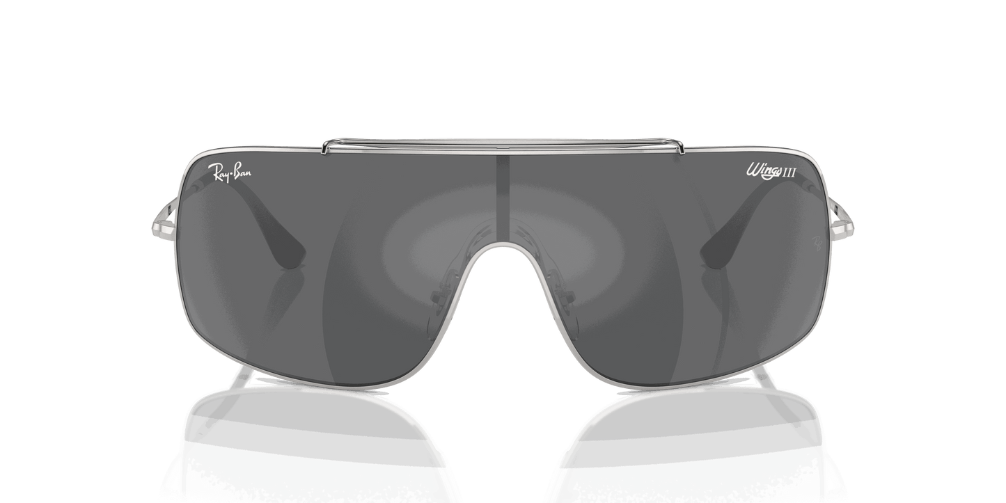 [Grey Lenses, Polished Silver Frame]