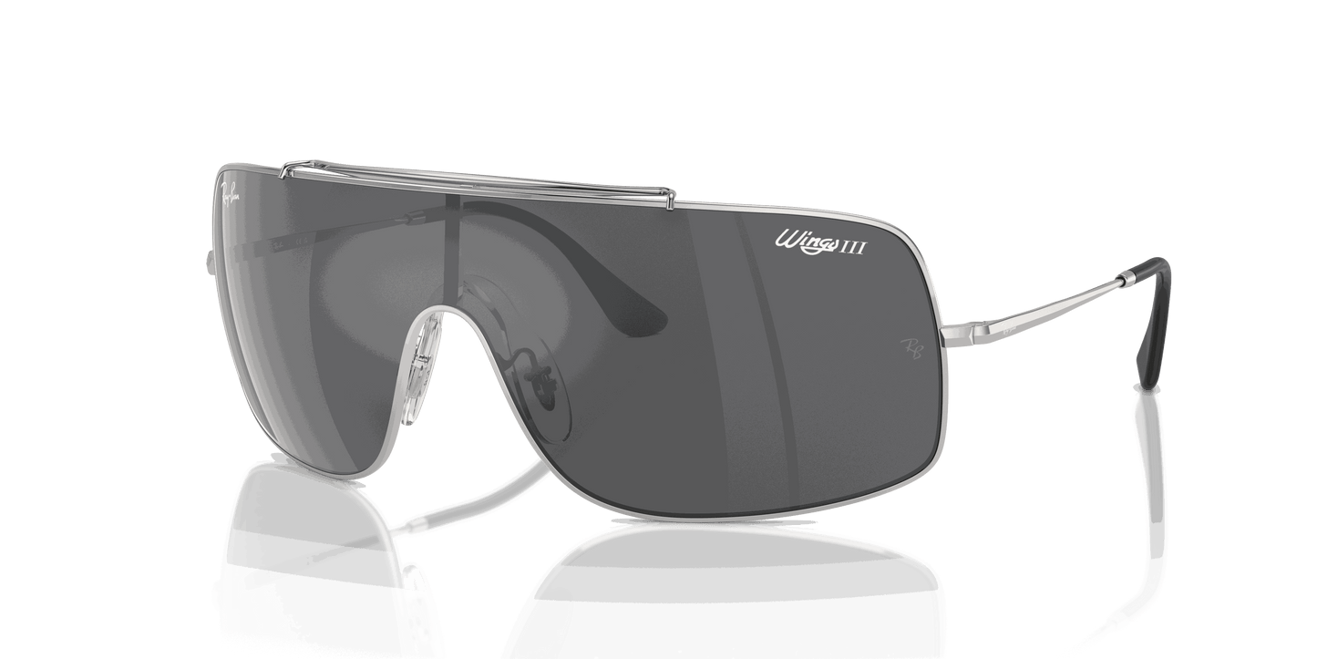 [Grey Lenses, Polished Silver Frame]