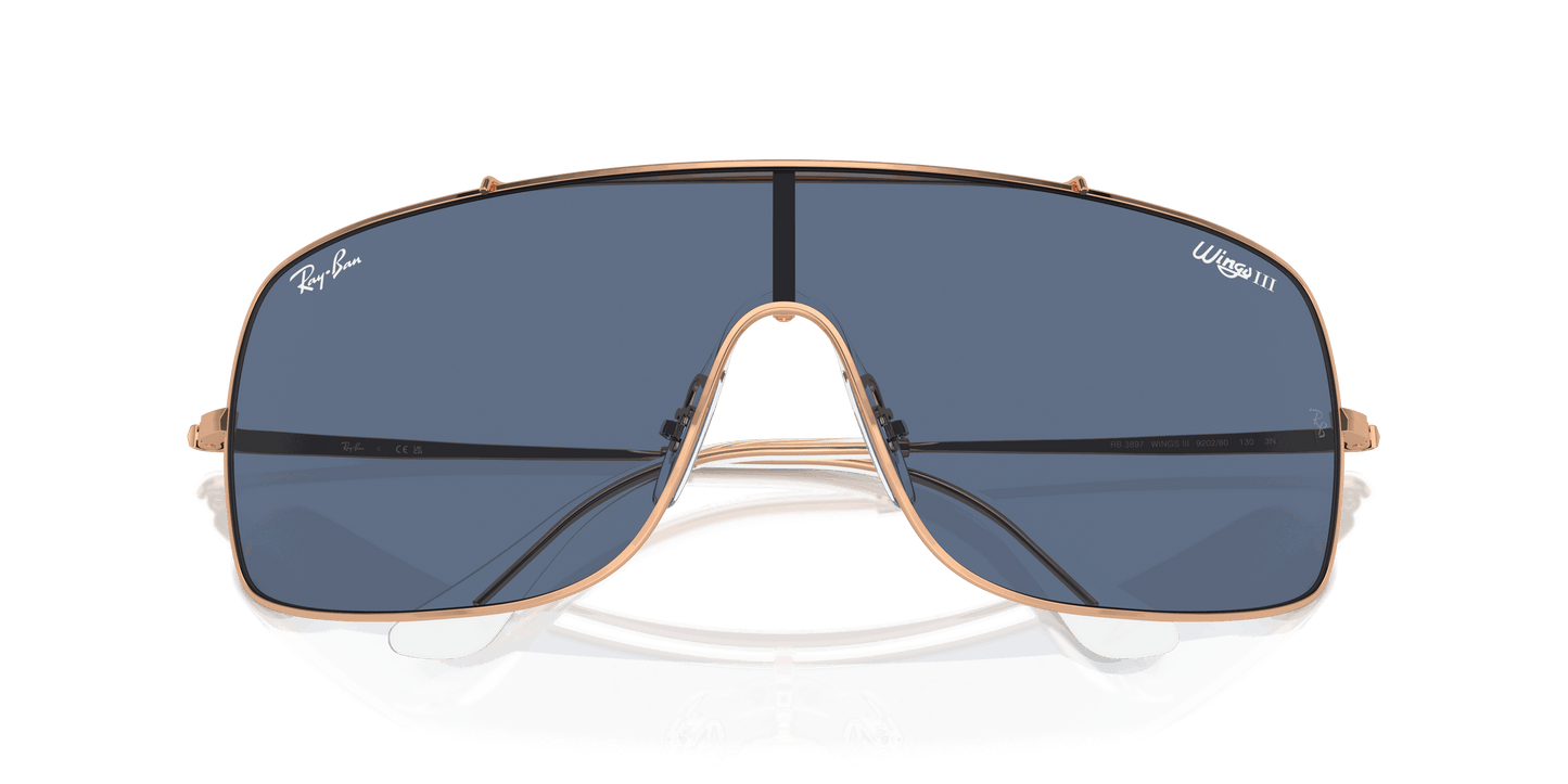 [Dark Blue Lenses, Polished Rose Gold Frame]