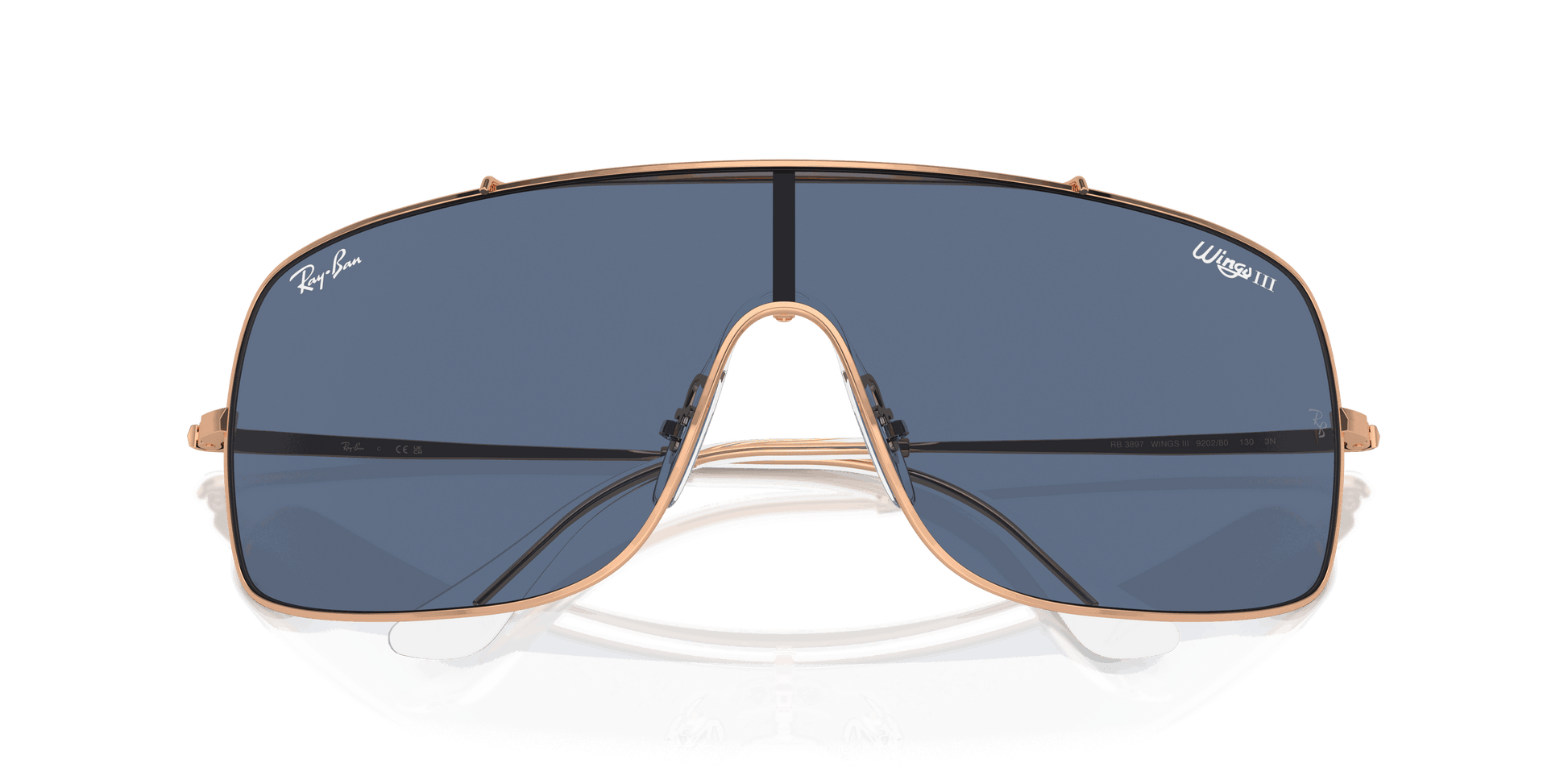 [Dark Blue Lenses, Polished Rose Gold Frame]