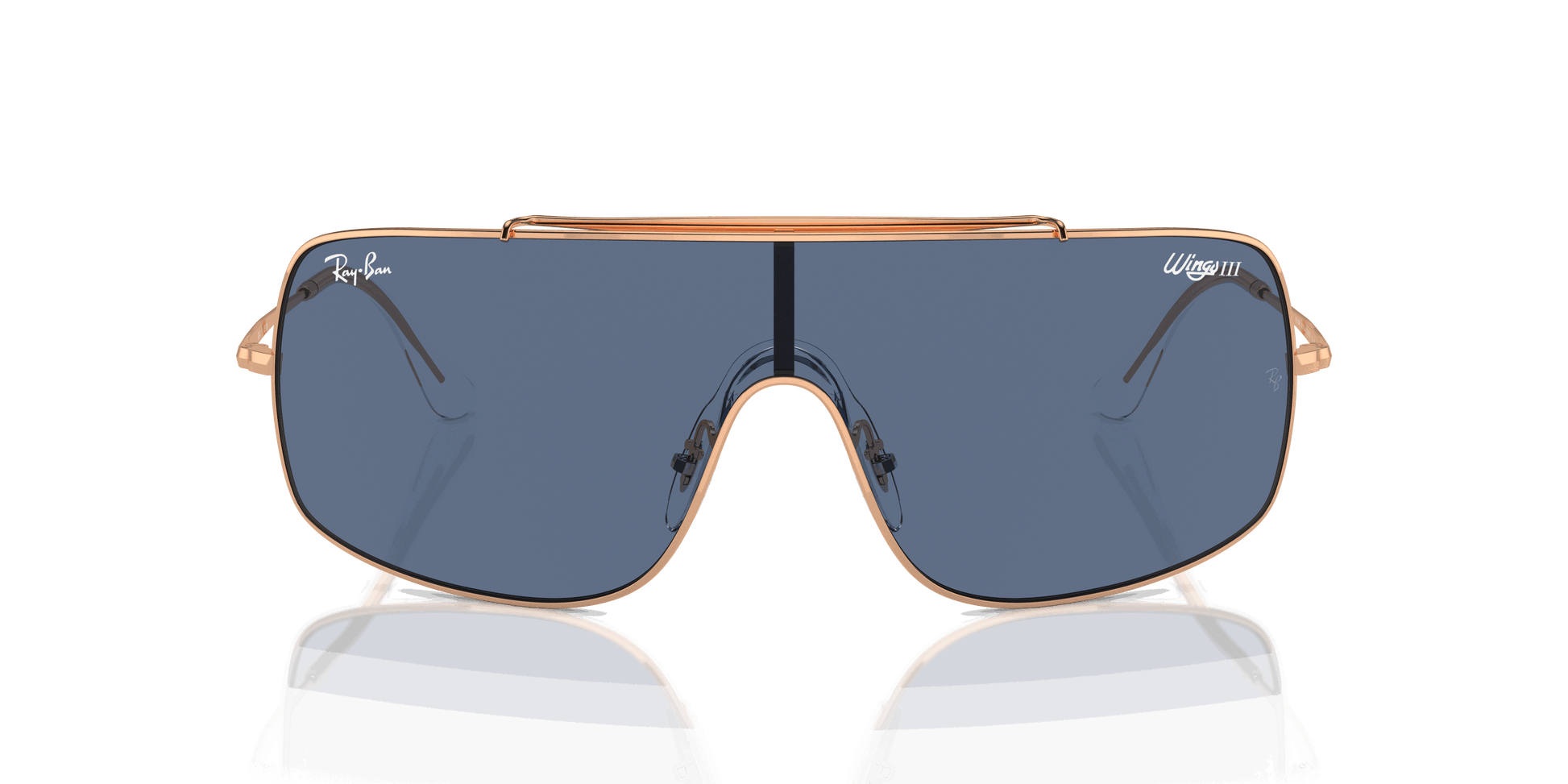 [Dark Blue Lenses, Polished Rose Gold Frame]