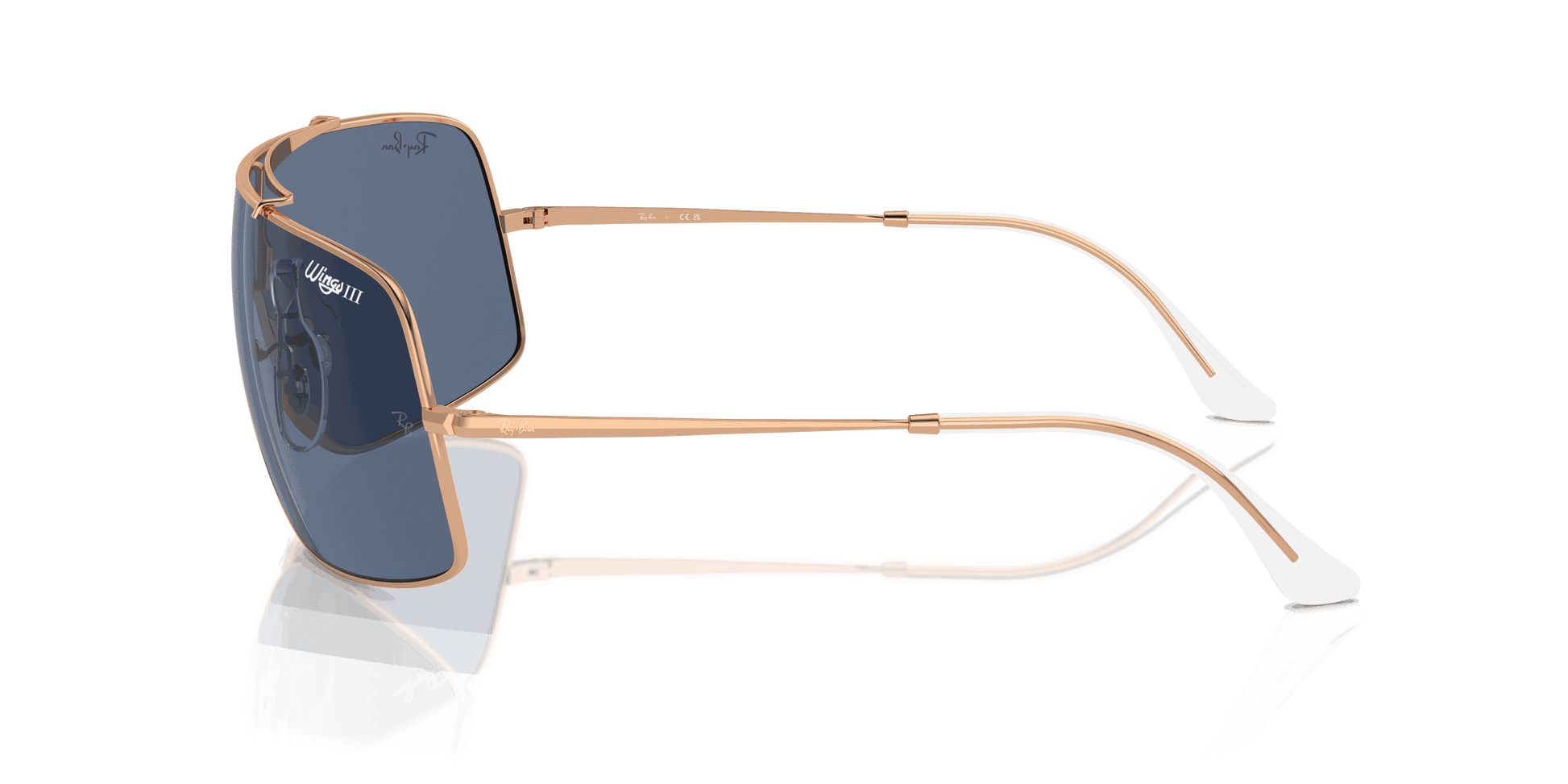 [Dark Blue Lenses, Polished Rose Gold Frame]