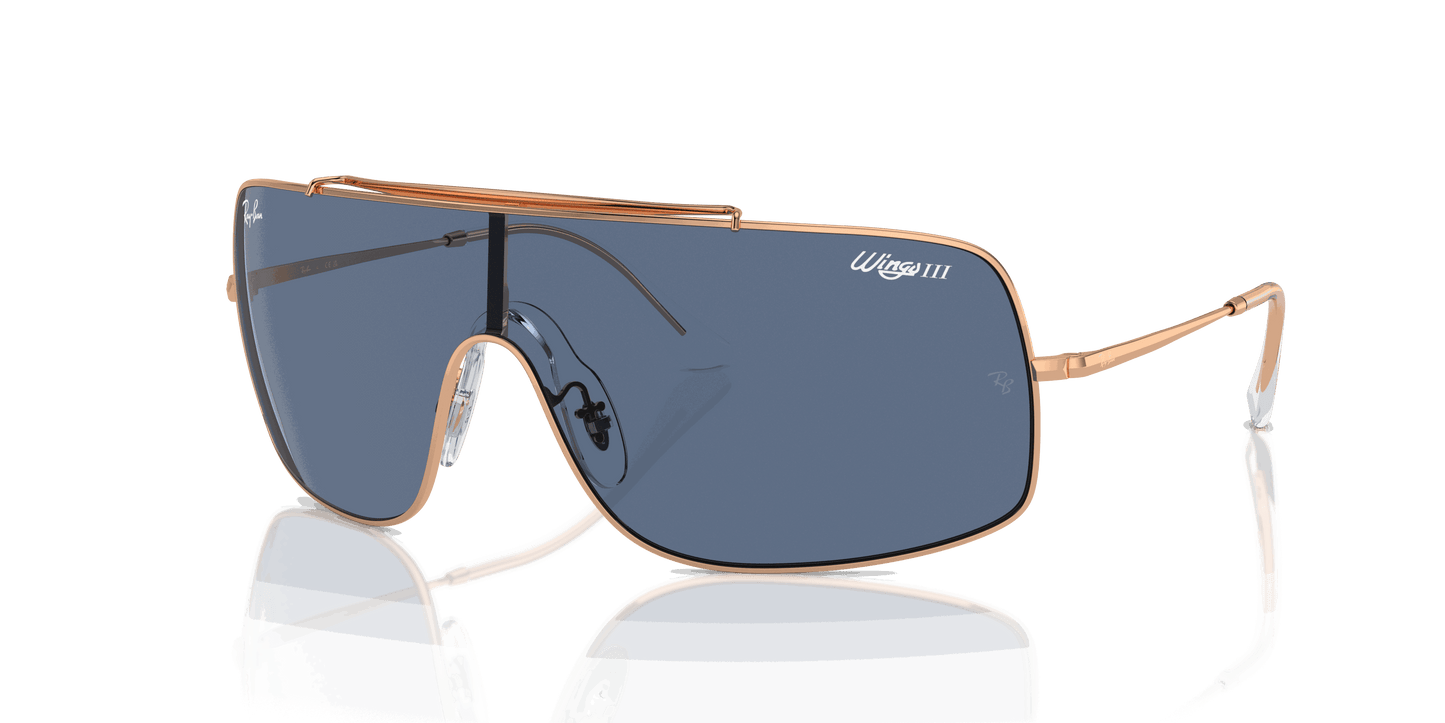 [Dark Blue Lenses, Polished Rose Gold Frame]