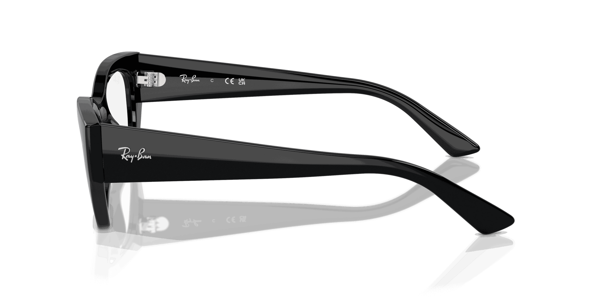 [Clear Lenses, Polished Black Frame]