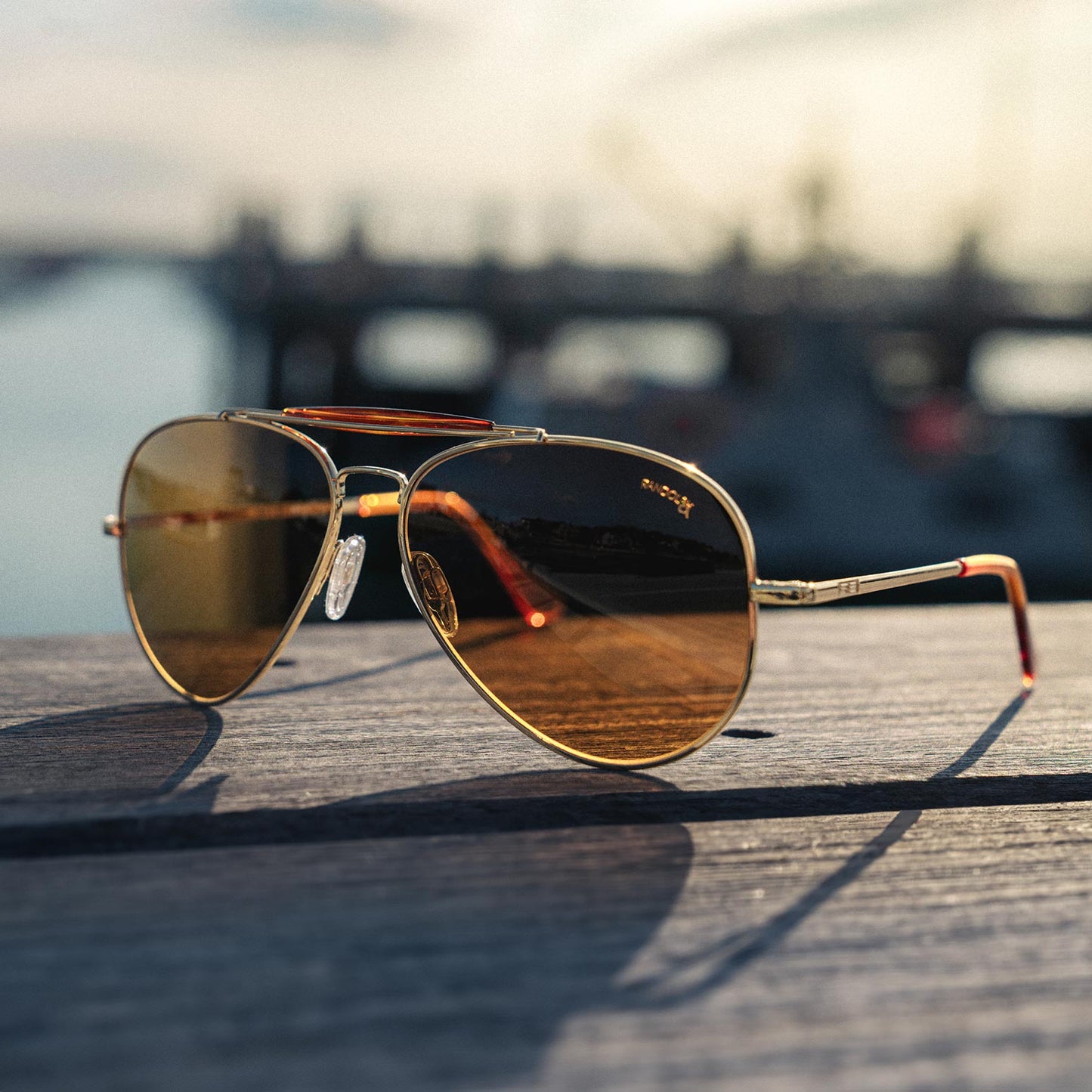 [23k Gold & American Tan Polarized Glass Lens]