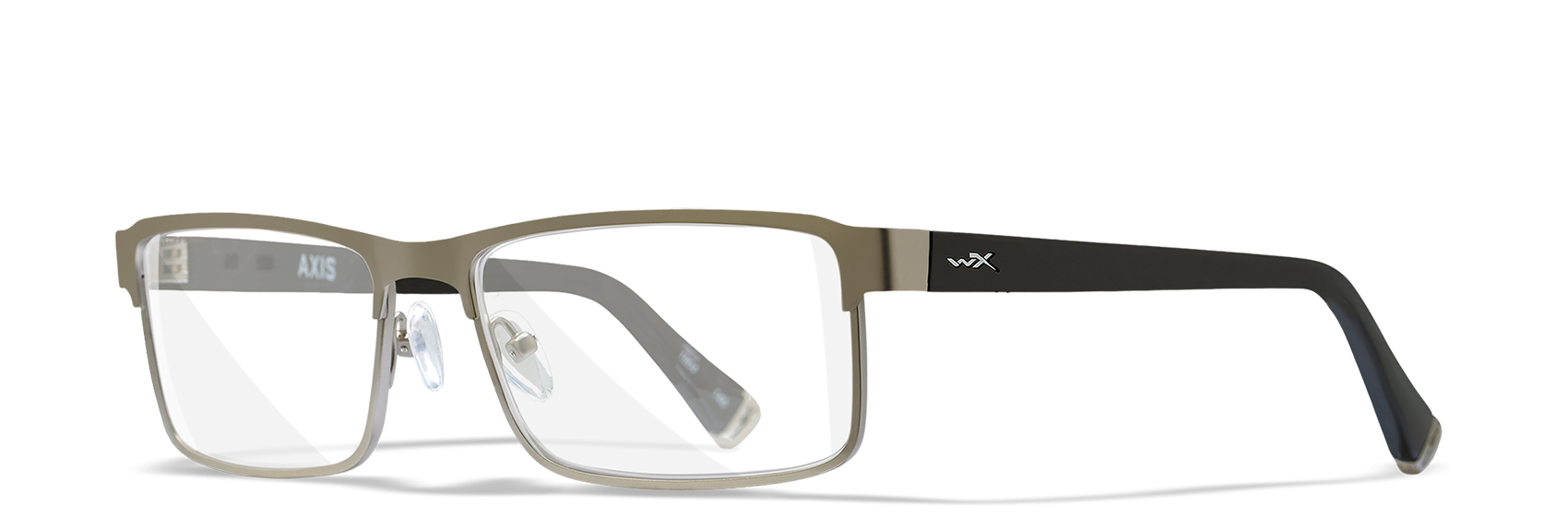 [Matte Silver with Black Temples/Clear]