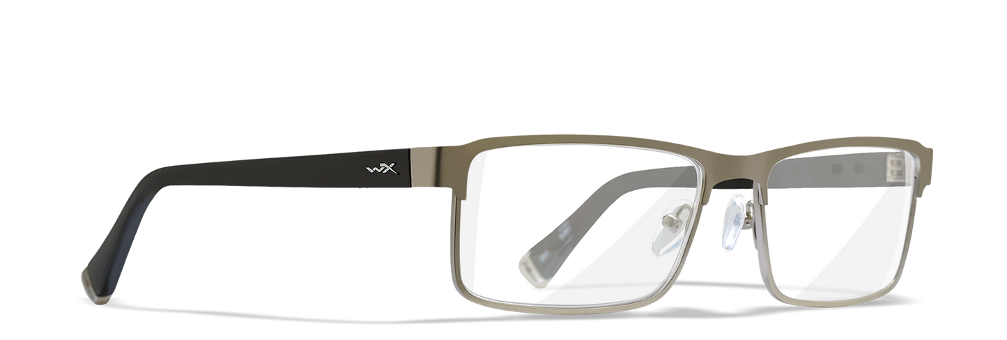 [Matte Silver with Black Temples/Clear]