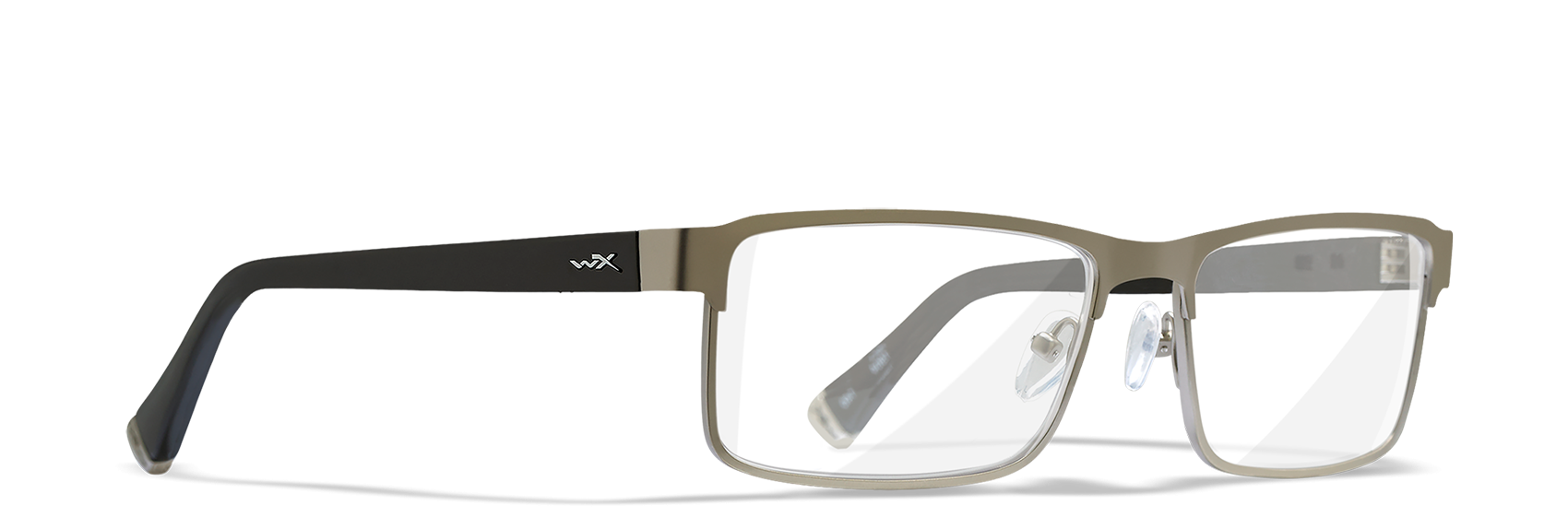 [Matte Silver with Black Temples/Clear]