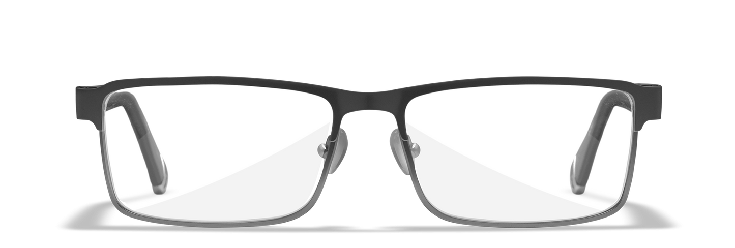 [Matte Silver with Black Temples/Clear]