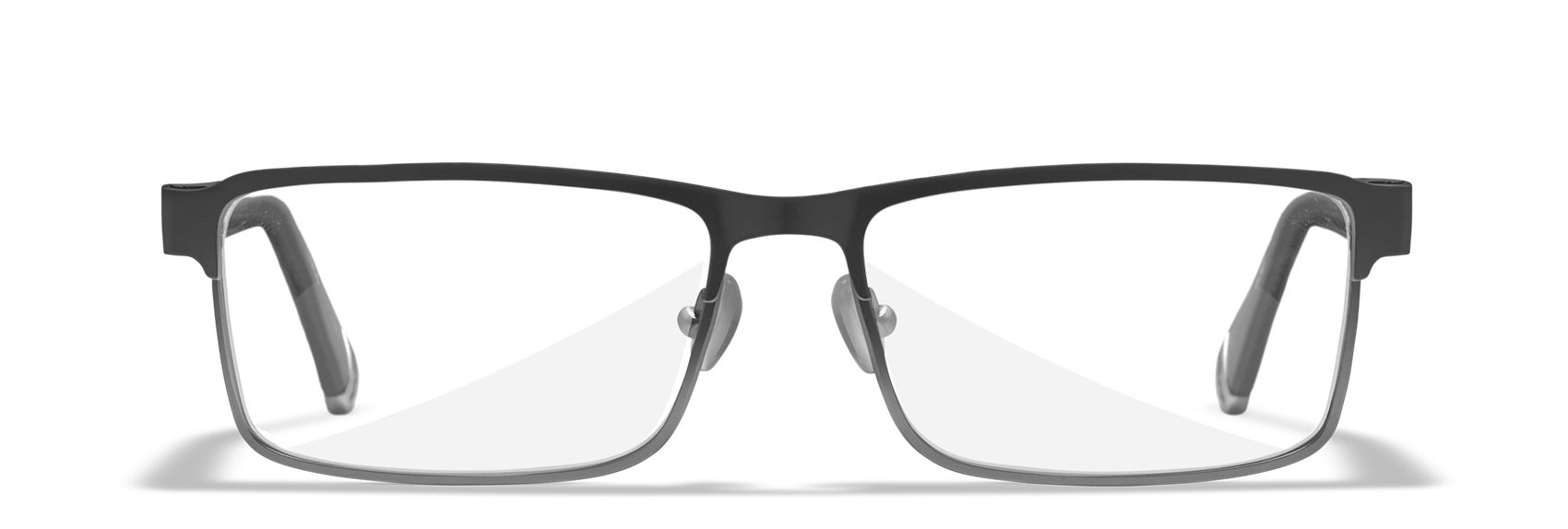 [Matte Silver with Black Temples/Clear]