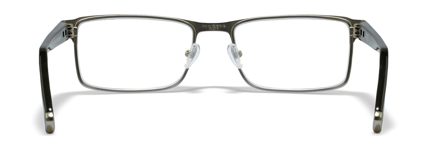 [Matte Silver with Black Temples/Clear]