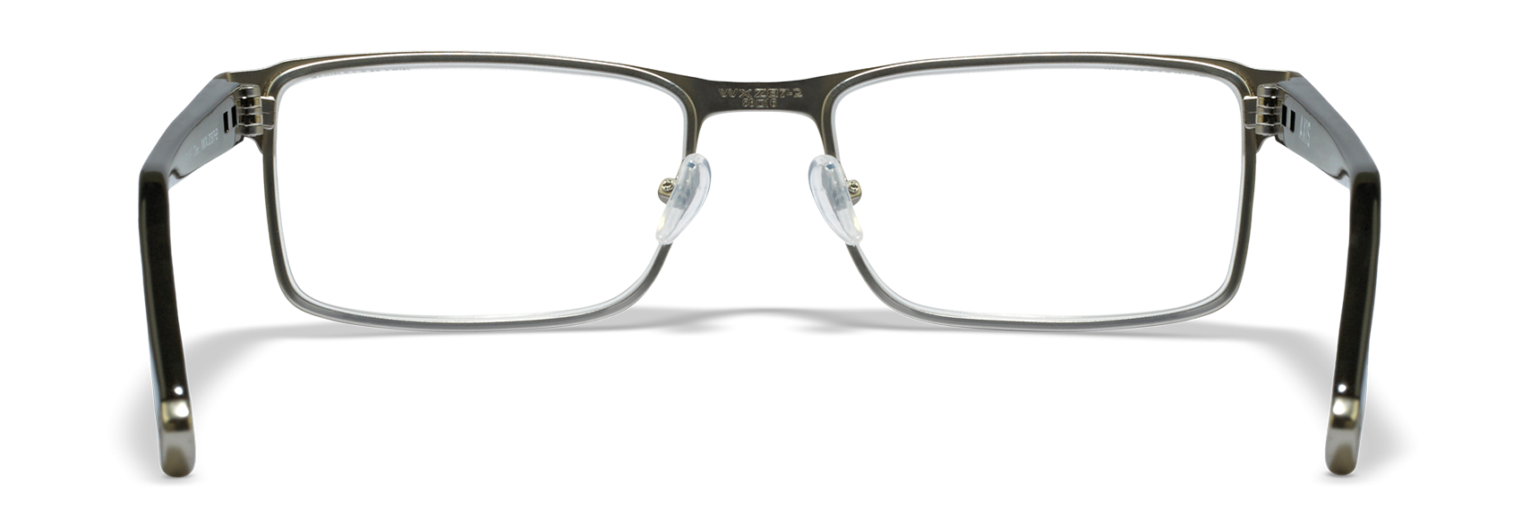 [Matte Silver with Black Temples/Clear]