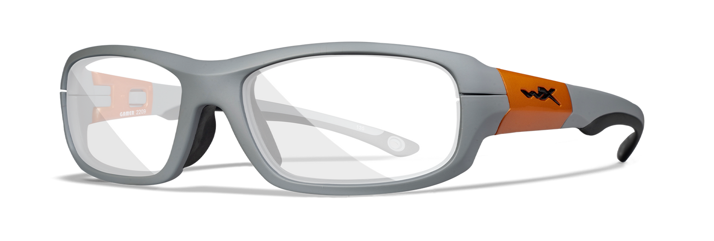 [Matte Grey with Gloss Orange Frame/Clear]