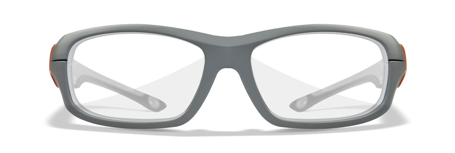 [Matte Grey with Gloss Orange Frame/Clear]
