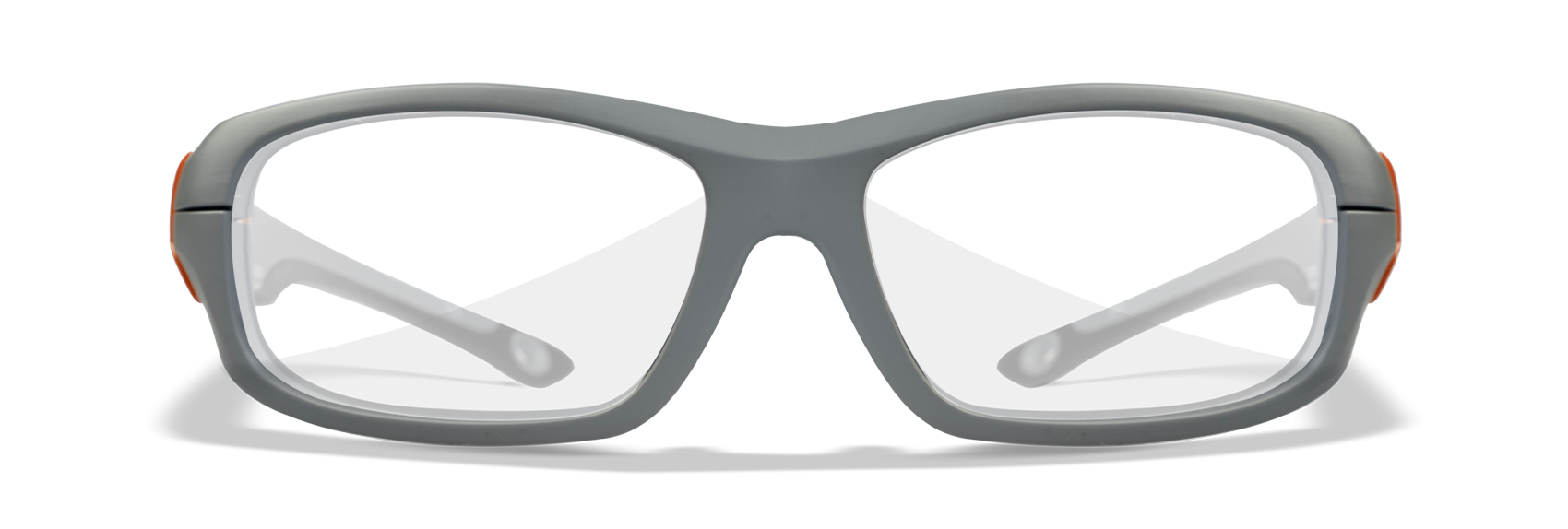 [Matte Grey with Gloss Orange Frame/Clear]