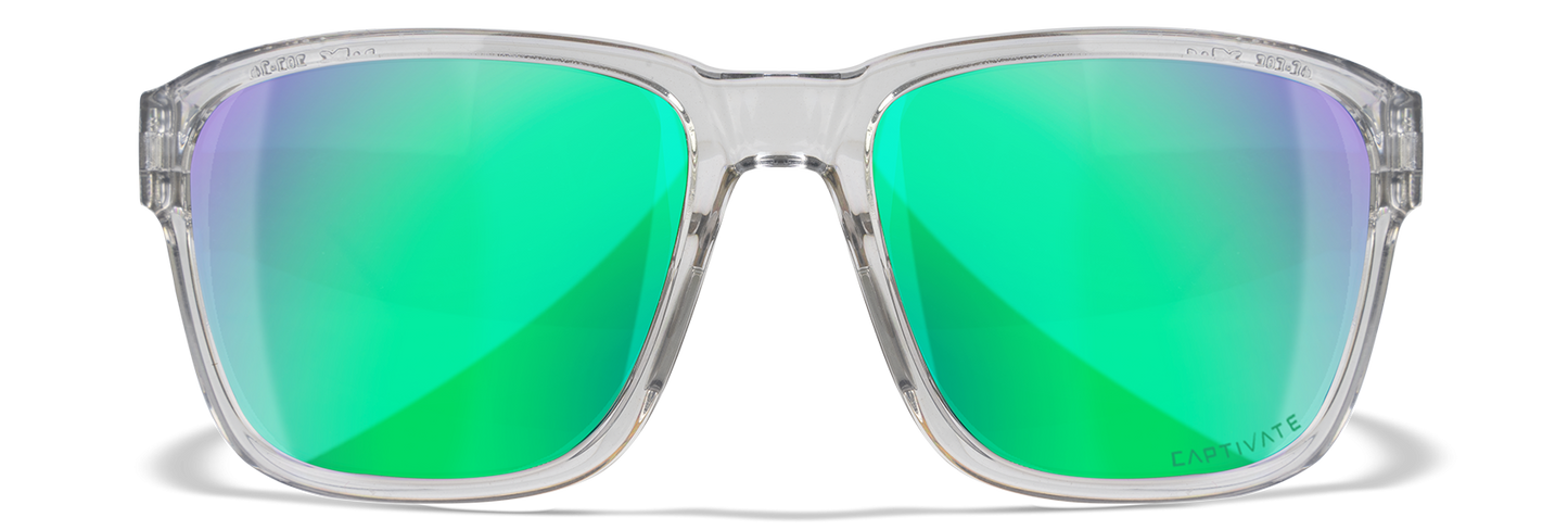 [Gloss Crystal Light Grey/CAPTIVATE™ Polarized Green Mirror]