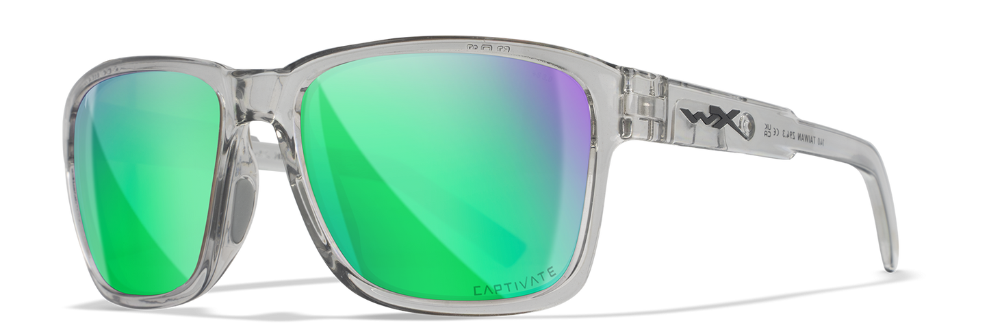 [Gloss Crystal Light Grey/CAPTIVATE™ Polarized Green Mirror]