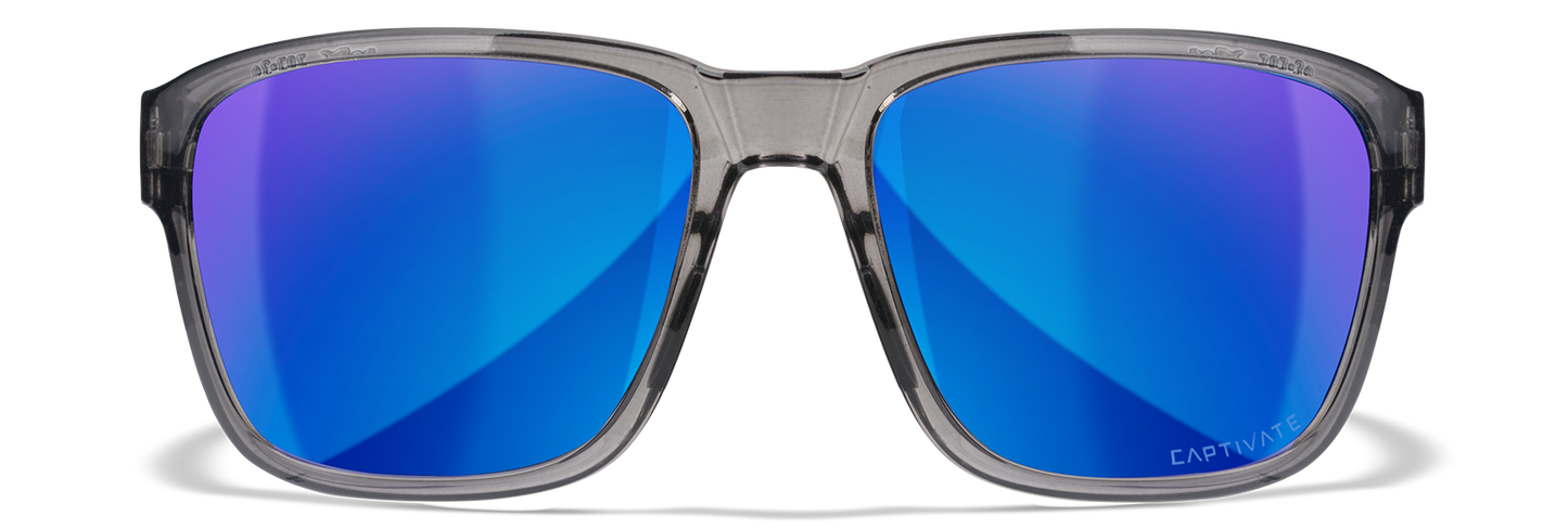 [Gloss Crystal Dark Grey/CAPTIVATE™ Polarized Blue Mirror]