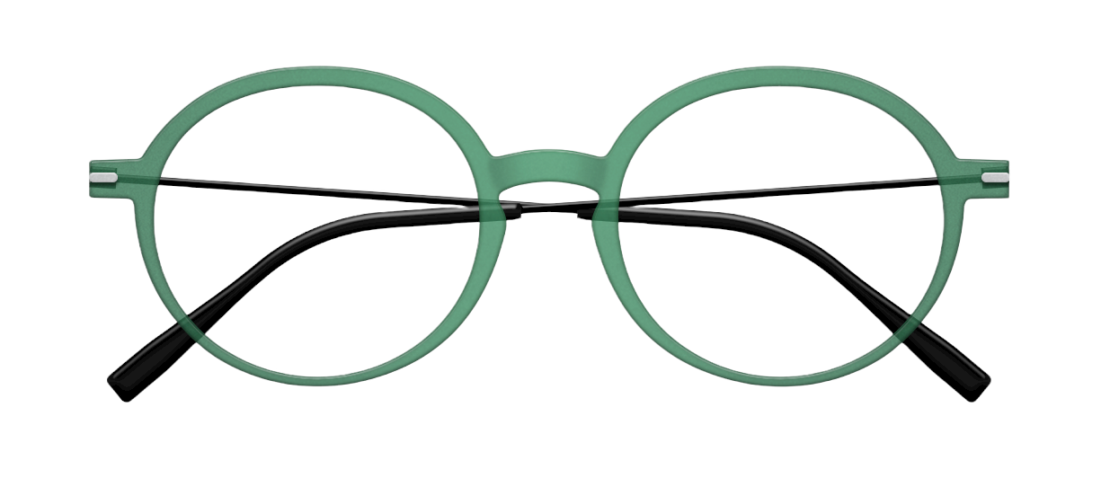 [Deep Frost Green Face - Black Temples]